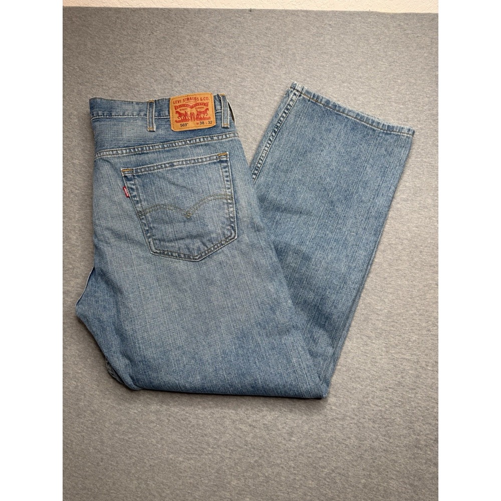 Levi Strauss & Co. 569 Jeans Mens 38x32 Blue Loose Straight Denim Cotton